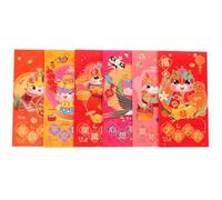 Gatuida 6 Pezzi Buste Rosse di Carta per Capodanno Cinese con Stampa Drago Sacchetti Porta Soldi Fortunati per Festival e Feste Tradizionali