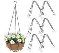 Gatuida 6 pezzi Catene per Vasi Sospesi Punti Catene Appendipiante per Fioriere da Giardino Ganci Portavasi Nero Zincato Supporti Versatili per Piante Appese in Casa e Esterno