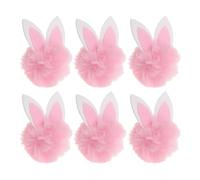 Gatuida 6 Pezzi di Coniglietto di Peluche per Realizzare Fermagli per Capelli - Mini Accessorio per Ghirlanda di Coniglietto Pasquale 3d - Morbida Palla di Pompon Soffice con Orecchie di Coniglio -