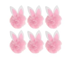 Gatuida 6 Pezzi di Coniglietto di Peluche per Realizzare Fermagli per Capelli - Mini Accessorio per Ghirlanda di Coniglietto Pasquale 3d - Morbida Palla di Pompon Soffice con Orecchie di Coniglio -