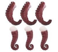 Gatuida 6 pezzi di tentacoli di polpo artificiali, modelli di finti frutti di mare, oggetti di scena realistici di animali marini e oceanici, finti polpi per giochi in cucina