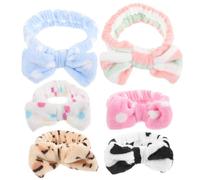 Gatuida 6 pezzi Fasce per Capelli in Corallo Morbido Headband Fluffy con Nodo Accessori Spa Riutilizzabili per Skincare Trucco Doccia e Lavaggio Viso