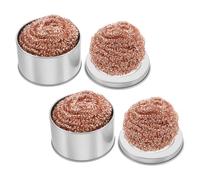 Gatuida 6 Pezzi Kit Pulizia Punte Saldatore 6 Pezzi Spugna in Ottone Resistente Alte Temperature, Detergente per Saldatura Compatibile Vari Tipi, Strumento Manutenzione Elettronica