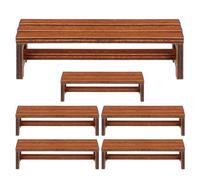 Gatuida 6 pezzi Panchina in miniatura per casa delle bambole Giardino delle | Accessori per mini casa: realistico di sedia da parco, oggetto di scena per la decorazione fai-da-te del villaggio di