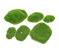 Gatuida 6 Pezzi Pietre di Muschio Artificiale Verde Realistico per Decorazioni Floreali e Fatati Rocce Finte Leggere e Non Tossiche Senza Manutenzione per Uso Interno ed Esterno