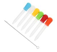 Gatuida 6 pezzi Pipette Silicone Pennello per Pulizia Contagocce Trasparenti per Liquidi e Alimenti per