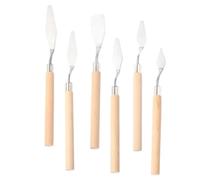Gatuida 6 pezzi Spatole per Pittura ad Olio in Legno Raschietti per Miscelazione Colori e Taglio Pigmenti Strumenti Leggeri per Artisti e Studenti Diverse Forme per Tecniche di Disegno e