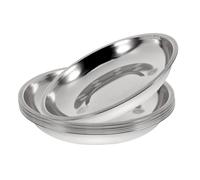 Gatuida 6 Pezzi Vassoio Della Griglia Riutilizzabile Vassoio Alimentare Vassoi Per La Conservazione Della Frutta Cenare Da Portata Diviso Girare Piatto Acciaio Inossidabile Silver