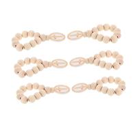Gatuida 6 Pezzi Wooden Finger Rosary Beads With Crucifix Pendant For Baptism Shower First Communion Smooth Polished Wood Beads Organza Pouch Christian Prayer Bracelet Gifts