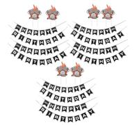 Gatuida 6 set di striscioni per compleanno con auto da corsa, bandiere a scacchi nere, bandierine, fondali per feste a tema corsa per bambini, accessori da appendere alle feste