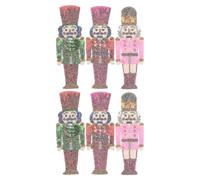 Gatuida 6 toppe termoadesive a forma di Schiaccianoci: toppe ricamate con paillettes colorate, da cucire e da applicare su vestiti e zaini per le vacanze invernali e natalizie, 8,96x3,14x0,04"