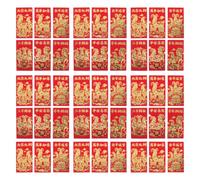 Gatuida 60 buste rosse con i segni zodiacali cinesi, pacchetto di denaro | Bustine rosse portafortuna, ideali come regalo di Capodanno, per augurare buone feste, con motivo a capra in rilievo dorato.