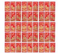 Gatuida 60 buste rosse con i segni zodiacali cinesi, pacchetto di denaro | Bustine rosse portafortuna, ideali come regalo di Capodanno, per augurare buone feste, con motivo a capra in rilievo dorato.