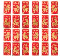 Gatuida 60 buste rosse dell'Anno della Capra, pacchetto rosso per il | Buste rosse decorative per la Festa di , formato 6,7"x3,6", adatte per feste, carta resistente, elegante lamina
