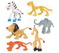 Gatuida 6pezzi Riproduzione Animale Selvatico Giocattolo Di Plastica Animale Giocattolo Per Ragazzo Ragazza Figurina Di Animali Cartoni Animati
