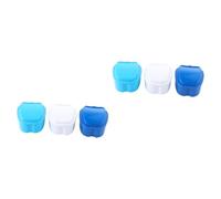 Gatuida 6pezzi Scatola Per Dentiere Contenitori Portatili Per Dentiere Con Filtraggio Resistente e Sicura e Scuro Per Trasporto e Protezione
