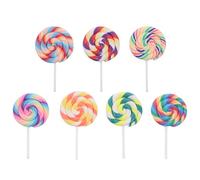 Gatuida 7 pezzi di finto lecca-lecca: di - a spirale arcobaleno colorato Candyland Party Decor Christmas Photo Booth Candy Props per compleanno Carnevale