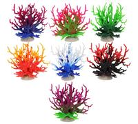 Gatuida 7 pezzi di rami di corallo finti per acquario - Decorazione per barriera corallina finta - Figurina per decorazioni per acquari di acqua salata - Accessori per bocce per pesci