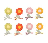 Gatuida 8 fermagli per capelli a forma di girasole per bambine: fermagli colorati a forma di fiore lavorati a maglia per bambini - Accessori per capelli a forma di girasole lavorati a maglia per