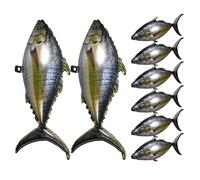 Gatuida 8 palloncini in foil a forma di tonno - Palloncini in foil a forma di tonno realistici per compleanni a tema pesca - Decorazioni con animali dell'oceano per feste a tema nautico.