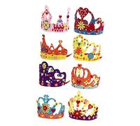 Gatuida 8 Pezzi Kit Fai da Te Corona in Tessuto Non Tessuto per Set di Corone Artigianali Educative per Materiale Sicuro per Lavoretti Creativi e Feste