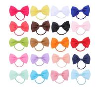 Gatuida 80 elastici per capelli con fiocco, 20 colori, fermacoda | Elastici per capelli con fiocco per neonati, fermacoda elastici per bambini piccoli, accessori per capelli