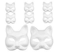 Gatuida 8pezzi Maschere Animali Vuote Pz Non Verniciate in Bianca Forma Decorazioni Da Te Feste in Maschera Halloween e Cosplay