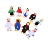 Gatuida 9 Bambole di Legno per Casa delle Bambole Figure Flessibili con Giunti Mobili Miniature Occupazionali Realistiche Giocattolo Educativo per Racconti Immaginativi