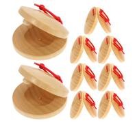 Gatuida 9 nacchere da dito in legno - Nacchere musicali da dito - Strumenti a percussione per bambini - Giocattolo con battimani ritmico - Battenti per le mani per attività musicali dei più piccoli