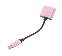 Gatuida Adattatore USB C Jack Microfono e Ricarica Cavo Audio Type-C Compatibile Pixel Alluminio Resistente Trasmissione Stabile Rosa