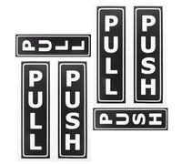 Gatuida Adesivi Riutilizzabili per Porte Pull Push in PVC Nero 6 Pezzi Segnaletica Porta per Negozi e Ristoranti Cartelli Informativi Resistenti e Facili da Pulire per Uso Commerciale e