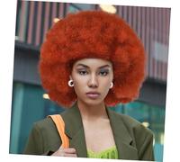 Gatuida Afro Wig Riccio Corto per Donne Nere Parrucca Sintetica Resistente al Calore Leggera e Morbida Stile Afro Elegante per Party Cosplay e Uso Quotidiano Rosso Marrone (#350)