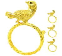 Gatuida Anelli per Tovaglioli Dorati a Forma di Volatile 3d in Lega Set da 4 Pezzi per Decorazione della Tavola da Pranzo, Porta Tovaglioli per Banchetti e Feste di Matrimonio