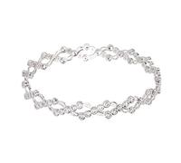 Gatuida Anello Elastico Da Dito e Braccialetto 2 in 1 in Argento Con Pietre Brillanti, Design Retrattile e Doppia Funzione, Gioielli Per Le Dita Donna Per Feste e Uso Quotidiano