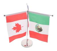 Gatuida Bandiere Miniature Usa Canada Messico con Asta in Acciaio Inossidabile e Base in Metallo Supporto da Tavolo Compatto e Stabile per Ufficio Decorazione Desktop Portatile per Aula e