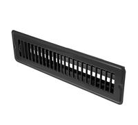 Gatuida Bocchette di ventilazione a pavimento - Griglia di ventilazione a pavimento in metallo da 2x12 pollici, griglia di calpestabile per pavimenti e aperture di a parete, nera