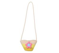 Gatuida Borsa Paglia Bambina con Fiore Borsa Cotone Intrecciata Borsetta Secchiello Grande per Bimba per Spiaggia e Vacanze Estive all Aperto