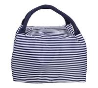 Gatuida Borsa Pranzo Termica Capacità con Manico Portatile e Zip Sacco Pranzo Isolante per Scuola e Ufficio Tote Porta Vivande Facile da Pulire Blu Righe