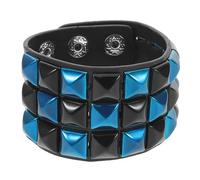 Gatuida Bracciale Punk in Finta Pelle Goth con Borchie Colorate Polsiera Larga Unisex per Uomini e Donne Accessorio Comodo e Resistente per Biking Bar e Feste Halloween