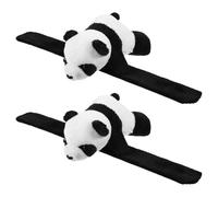 Gatuida Braccialetto a forma di animale di peluche, 2 pezzi: braccialetti da polso a forma di panda di peluche per bambini e bambine, premi in classe, bomboniere per feste nella giungla