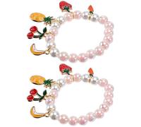 Gatuida Braccialetto per Bambina Perle Finte 2 Pezzi, Giocattolo Braccialetto Colorato, Accessori per Feste e Giochi di Ruolo Ragazze