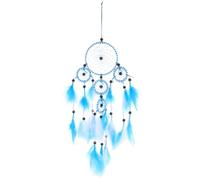 Gatuida Cacciatore di Sogni Decorativo a Cinque Anelli Piume Blu