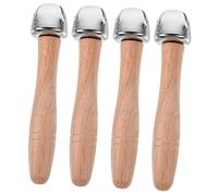 Gatuida Campanelle Per Ragazzo Ragazza Piccoli in Legno, Set Di 4 Sonagli Manico Liscio, Giocattoli Educativi Per Stimolare Ritmo