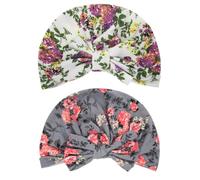 Gatuida Cappellino Stampato per Fiocco e Orecchie di Coniglio Berretto da Notte Regolabile 2 Pezzi Copricapo Decorativo per Ragazzo Ragazza Adatto per Lavarsi e Dormire Colore Casuale