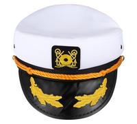 Gatuida Cappello da capitano blu navy, cappello da marinaio regolabile, elegante accessorio da barca per adulti, perfetto per Halloween e cosplay