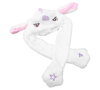Gatuida Cappello Unicorno in Peluche Orecchie Mobili Copricapo Animale per Feste e Cosplay Accessorio per Carnevale e Servizi Fotografici 60 CM Bianco Confezione Singola
