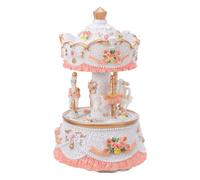 Gatuida Carillon da Giostra Rotante Luce LED Ornamento Cavalli Dipinti Mano Carillon per Decorazioni Musicali e Regali Festivi