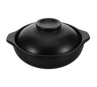 Gatuida Casseruola in Terracotta Nera con Coperchio Pentola in Argilla Resistente al Calore per Riso e Stufati Facile da Maneggiare per Cucina Naturale e Tradizionale