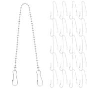 Gatuida Catena a Sfere in Acciaio Inox 30 Pezzi con Ganci di Sicurezza, Accessorio per Appendere Poster e Bandiere per Negozi al Dettaglio, Supporto Resistente per Esposizioni e