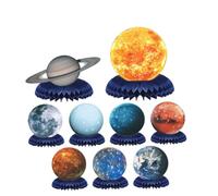 Gatuida Centrotavola a Nido d'Ape a Tema Pianeta in Carta Set da 10 Pezzi Decorazioni da Tavolo per Feste di Compleanno e Decorazioni a Tema Pianeta Riutilizzabili per Casa e Giardino